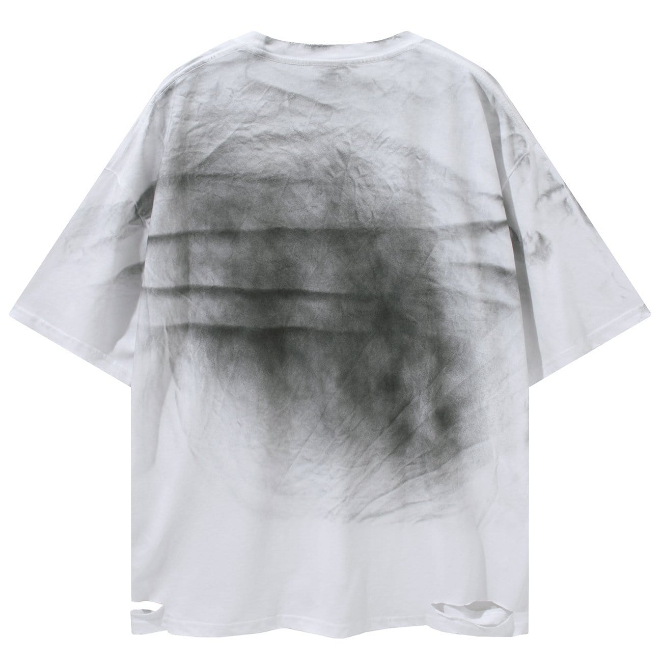 Dark Spray Paint Ripped Hole Cotton Tee Streetwear Brand Techwear Combat Tactical YUGEN THEORY