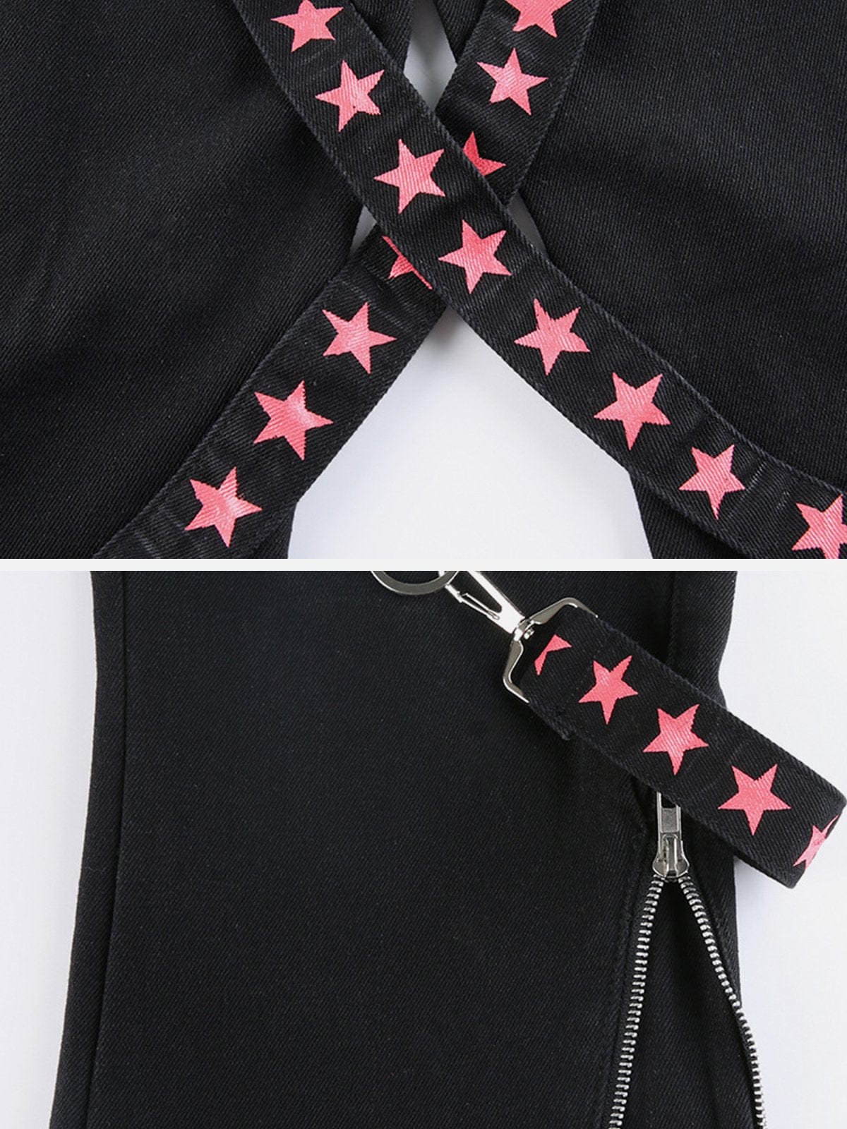 Dark Star Ribbon Zip Wide-Leg Pants Streetwear Brand Techwear Combat Tactical YUGEN THEORY
