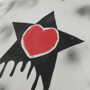 Dark Tie-dye Ripped Five-pointed Star Love Knitted Sweater Streetwear Brand Techwear Combat Tactical YUGEN THEORY