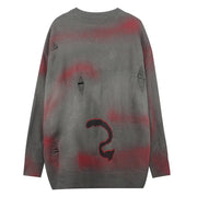 Devil's Heart Knitted Distressed Sweater Streetwear Brand Techwear Combat Tactical YUGEN THEORY