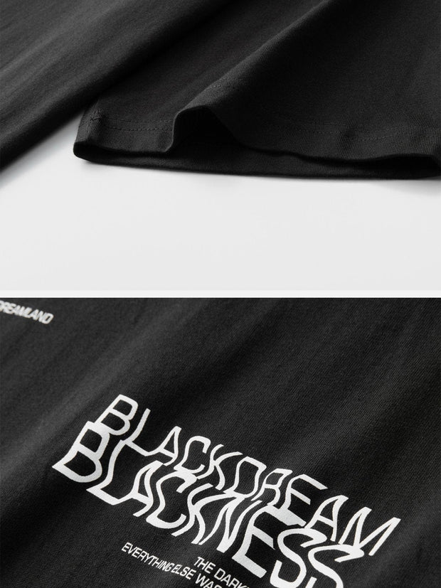 Distort Letters Graphic Tee Streetwear Brand Techwear Combat Tactical YUGEN THEORY
