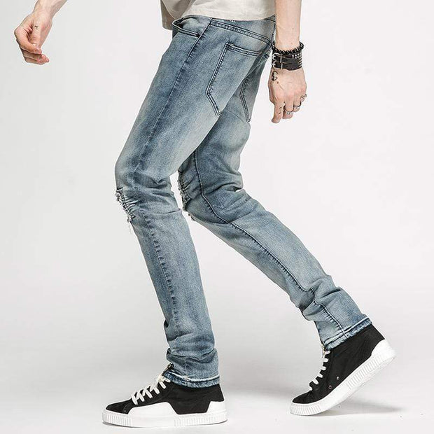 Distressed Ankle Zip Jeans Streetwear Brand Techwear Combat Tactical YUGEN THEORY