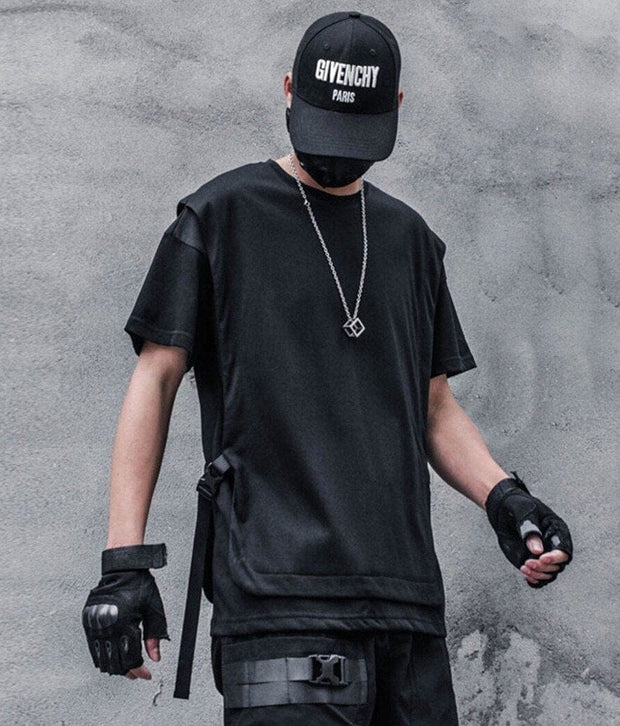 Double Layer Strapped T-Shirt Streetwear Brand Techwear Combat Tactical YUGEN THEORY