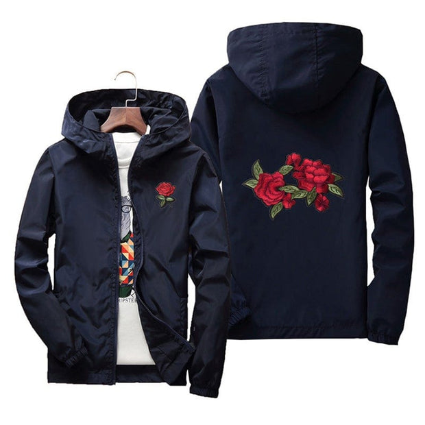 "Double Rose" Windbreaker Jacket embroidered Streetwear Brand Techwear Combat Tactical YUGEN THEORY
