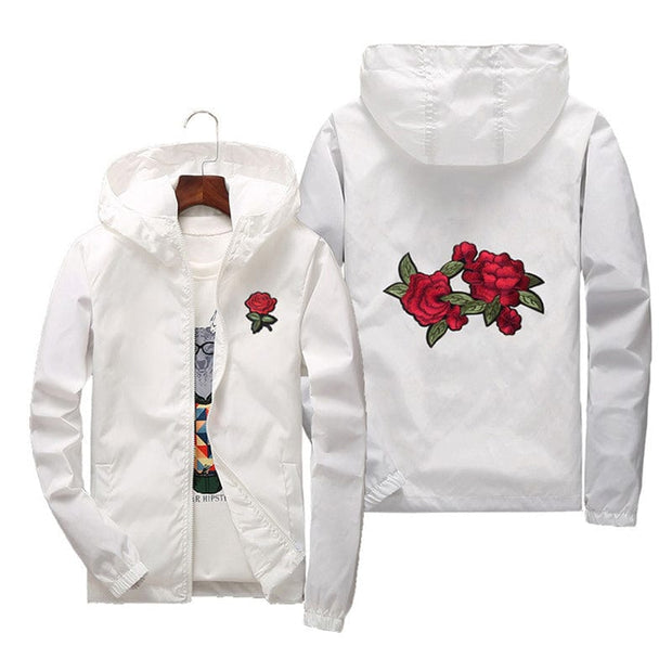 "Double Rose" Windbreaker Jacket embroidered Streetwear Brand Techwear Combat Tactical YUGEN THEORY