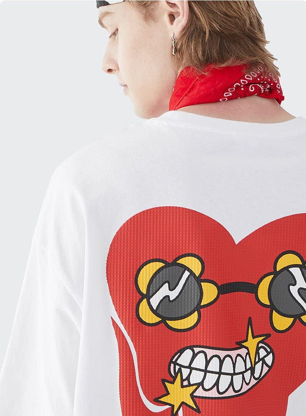 Dripping Heart Cartoon T-Shirt Streetwear Brand Techwear Combat Tactical YUGEN THEORY