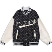 Embroidered Letters Patchwork Varsity Jacket Streetwear Brand Techwear Combat Tactical YUGEN THEORY