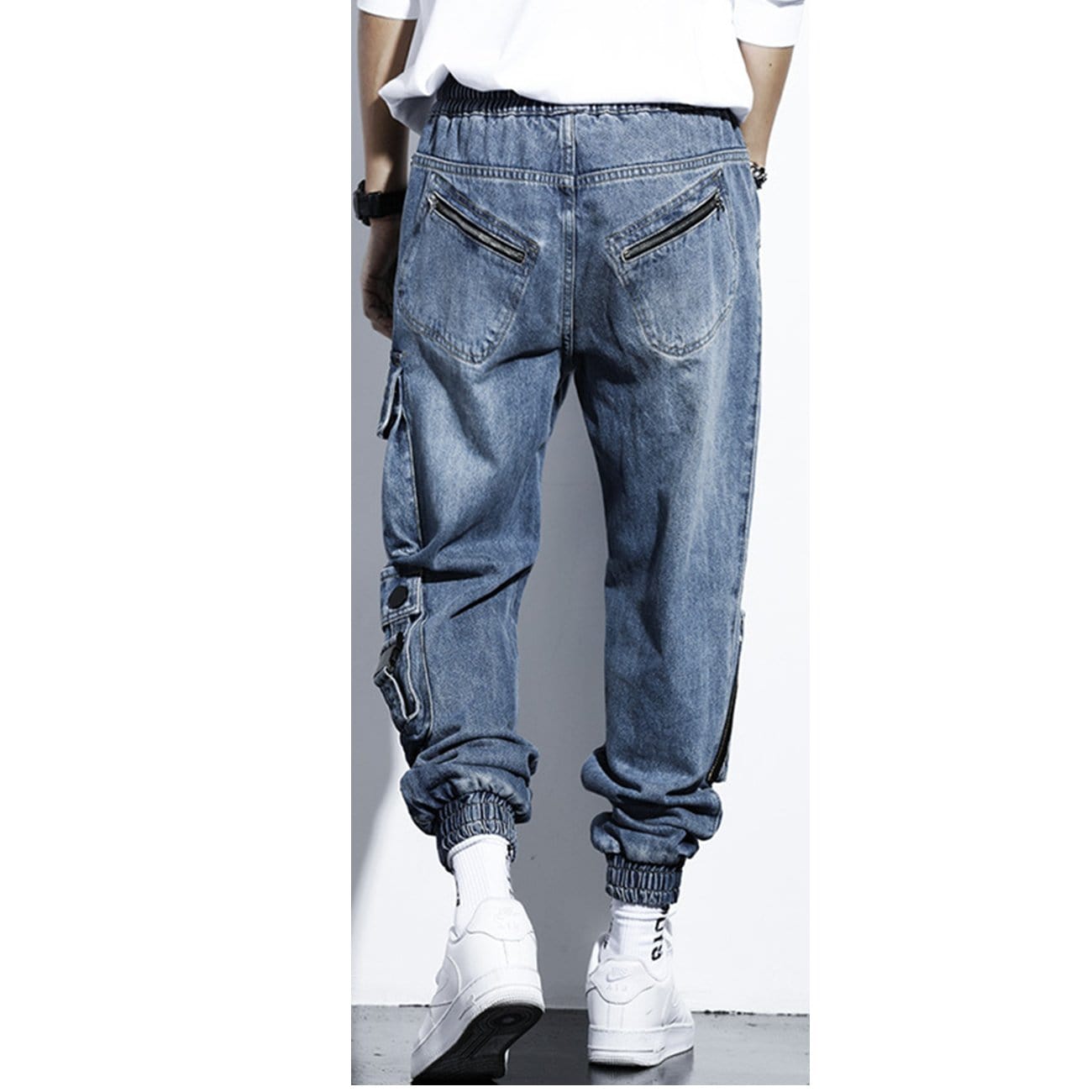 Embroidery Multi Pockets Cargo Jeans Streetwear Brand Techwear Combat Tactical YUGEN THEORY