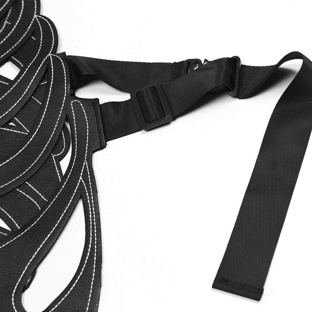 Embroidery Skeleton PU Vest Streetwear Brand Techwear Combat Tactical YUGEN THEORY