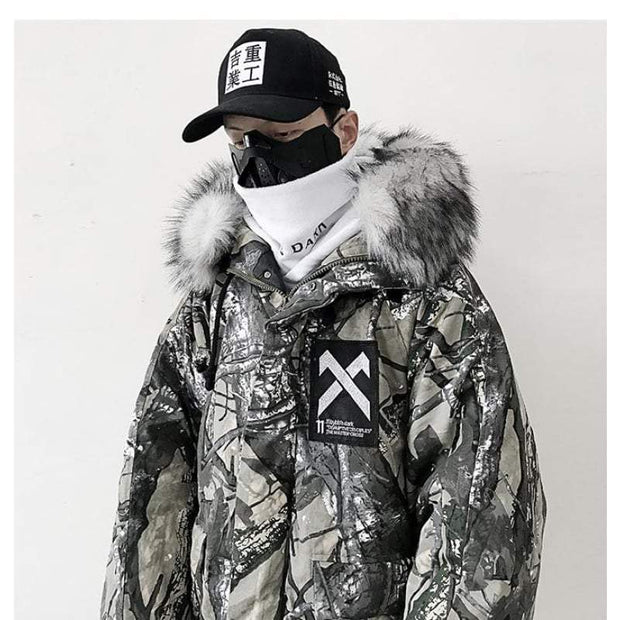 Essential Cargo Jacket with Fur Streetwear Brand Techwear Combat Tactical YUGEN THEORY