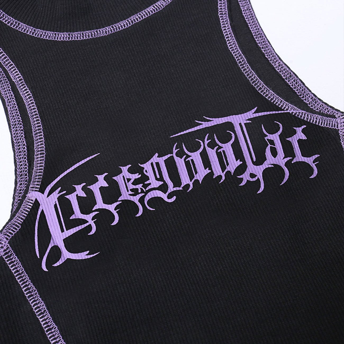 Fake Two Gothic Alphabet Long Sleeve T Shirt Streetwear Brand Techwear Combat Tactical YUGEN THEORY