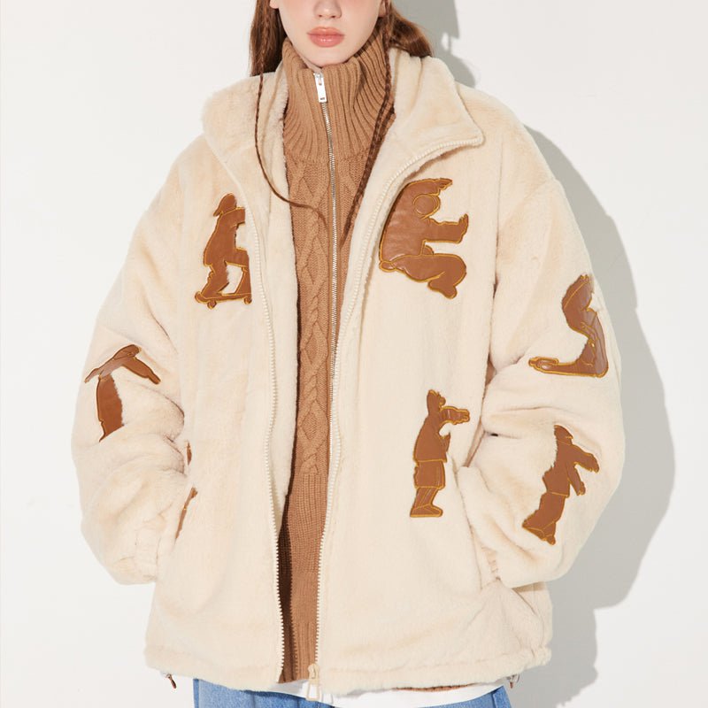 Faux Fur Winter Coat Taijiquan Patchwork Streetwear Brand Techwear Combat Tactical YUGEN THEORY