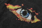 Fire Eye Graphic Print Washed Cotton T-Shirt Streetwear Brand Techwear Combat Tactical YUGEN THEORY