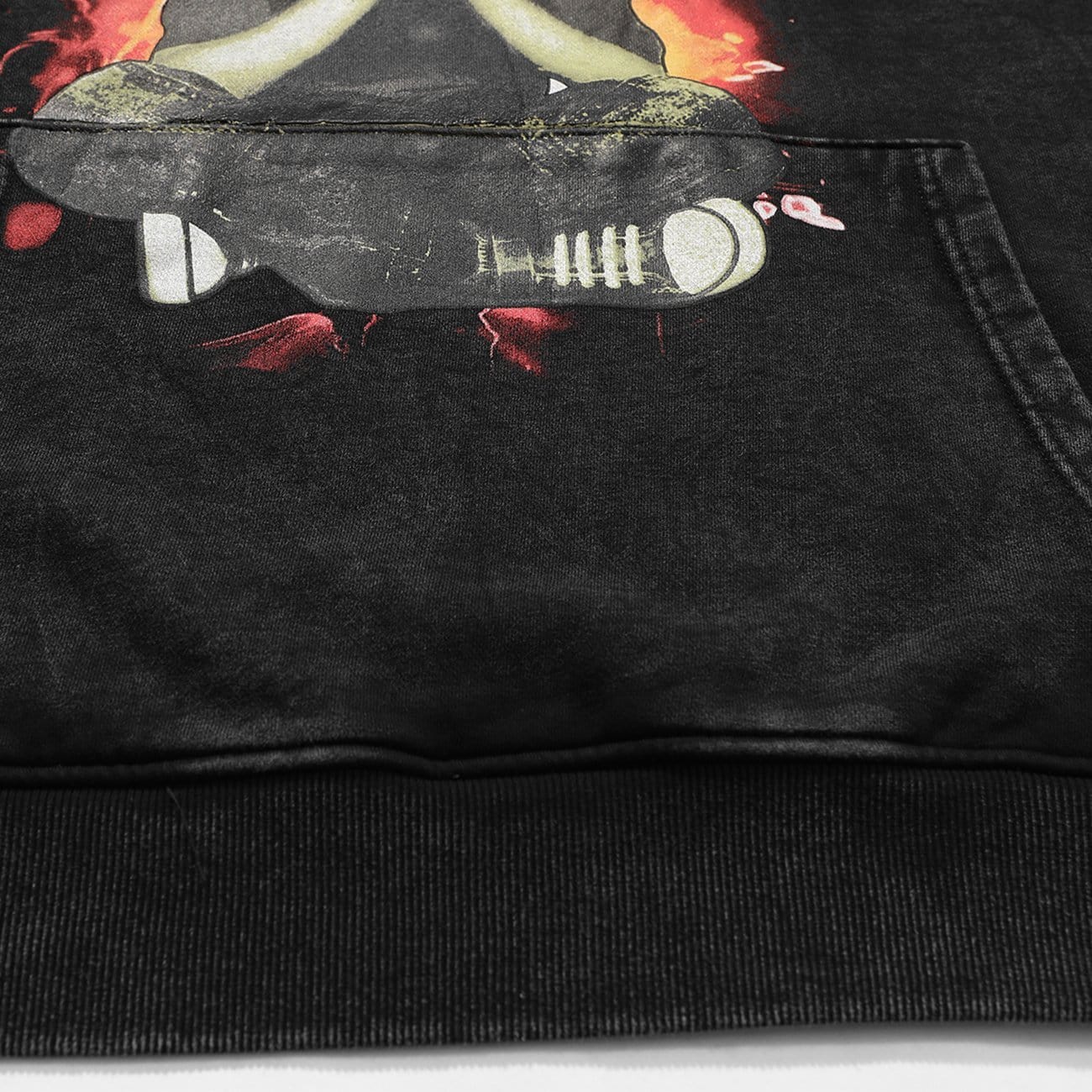 Flame Melancholy Boy Print Washed Hoodie Streetwear Brand Techwear Combat Tactical YUGEN THEORY