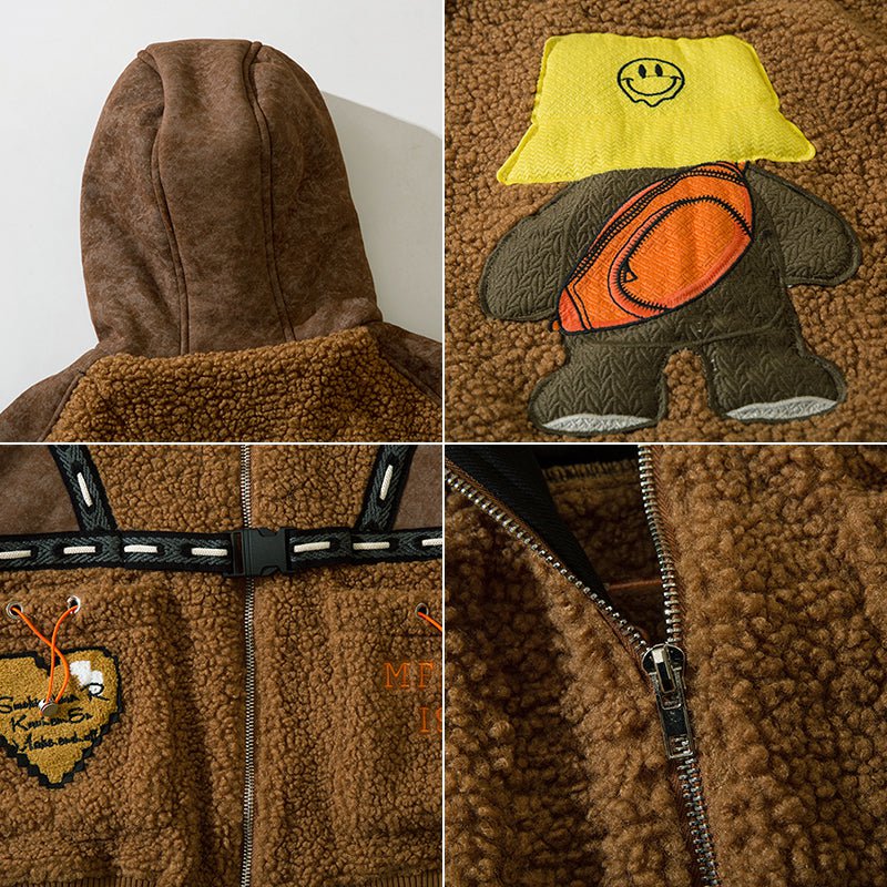 Fleece Hooded Winter Coat Backpack Teddy Streetwear Brand Techwear Combat Tactical YUGEN THEORY