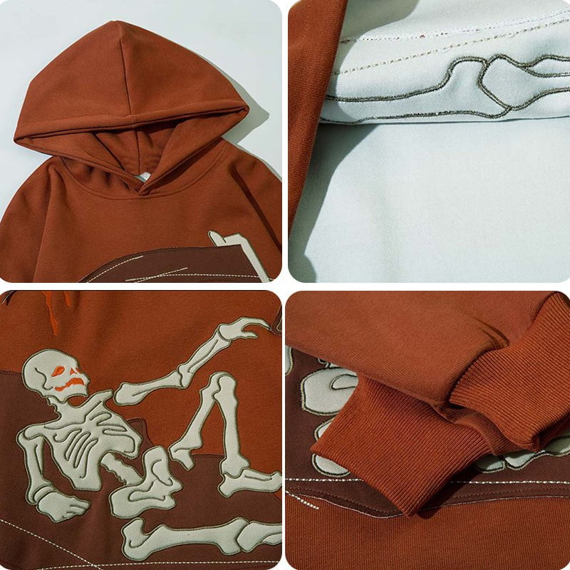 Fleece Hoodie Death Scythe Skeleton Streetwear Brand Techwear Combat Tactical YUGEN THEORY