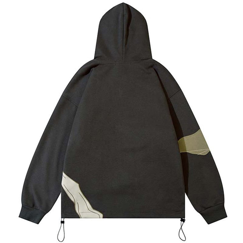 Fleece Hoodie Death Scythe Skeleton Streetwear Brand Techwear Combat Tactical YUGEN THEORY