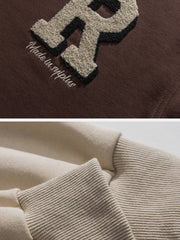 Flocked Letter Panel Sweatshirt Streetwear Brand Techwear Combat Tactical YUGEN THEORY