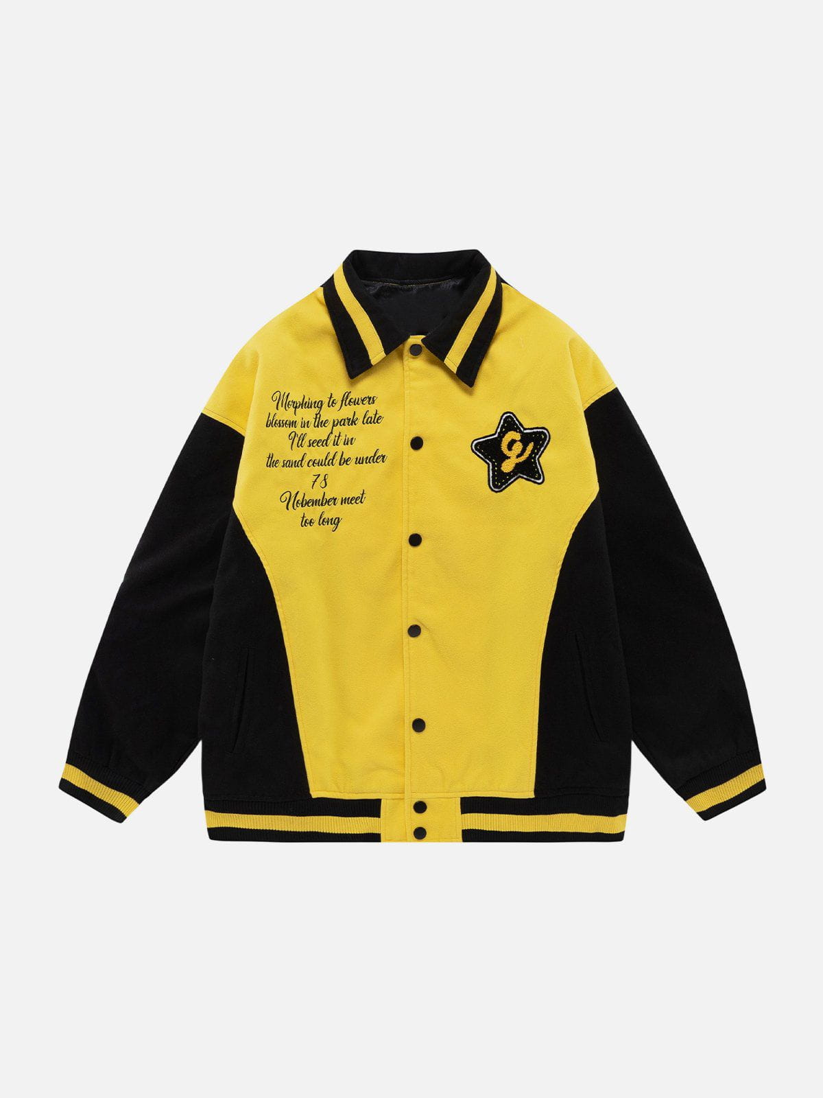 Flocking Embroidery Varsity Jacket Streetwear Brand Techwear Combat Tactical YUGEN THEORY