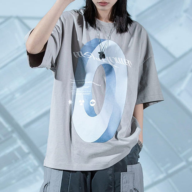 Four-dimensional Loop Print Cotton Tee Streetwear Brand Techwear Combat Tactical YUGEN THEORY