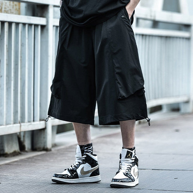 Function Belt Oversized Wide Leg Shorts Streetwear Brand Techwear Combat Tactical YUGEN THEORY