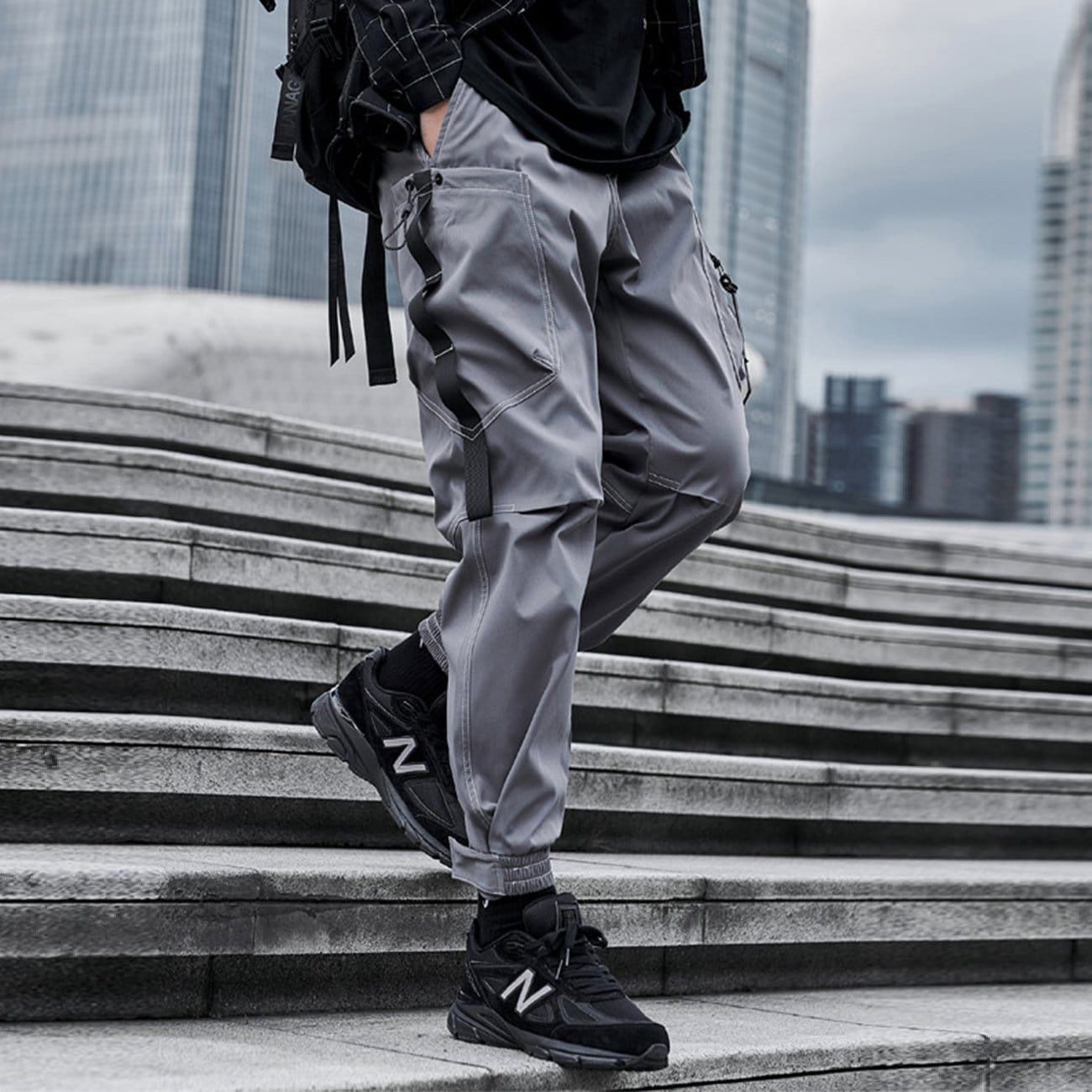 Function Bright Line Zipper Pockets Velcro Cargo Pants Streetwear Brand Techwear Combat Tactical YUGEN THEORY