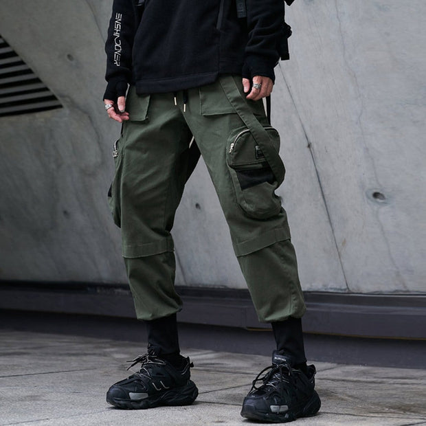 Function Buttons Ribbons Stereoscopic Pockets Cargo Pants Streetwear Brand Techwear Combat Tactical YUGEN THEORY