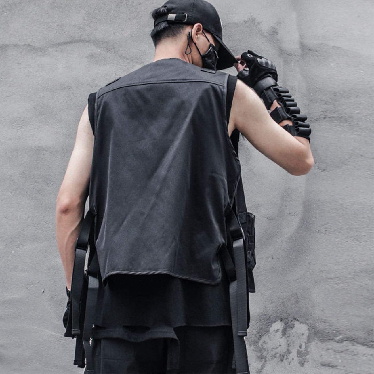 Function Dark Ninja Ribbons Pockets Cardigan Vest Streetwear Brand Techwear Combat Tactical YUGEN THEORY