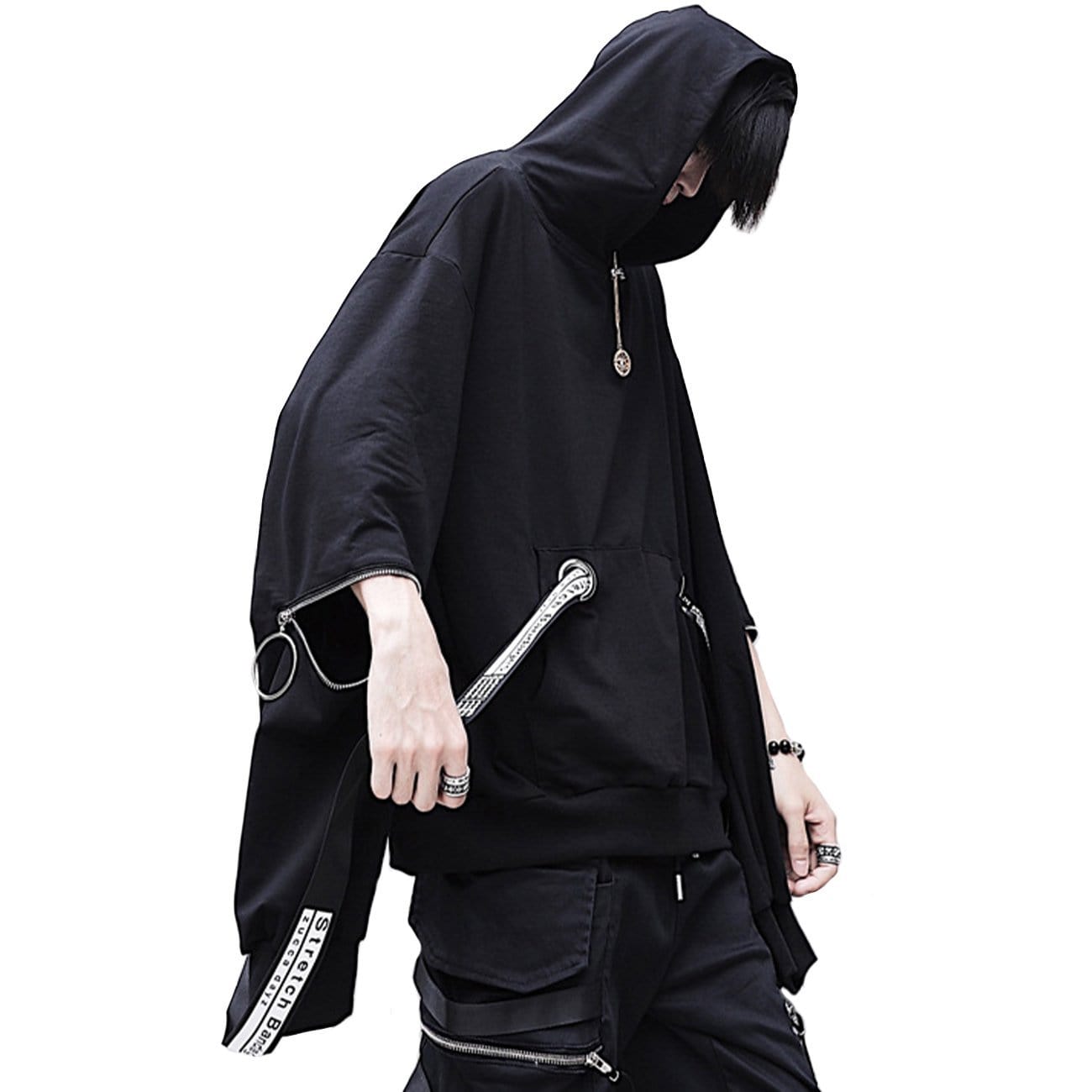 Function Dark Ribbons Zipper Hoodie Streetwear Brand Techwear Combat Tactical YUGEN THEORY