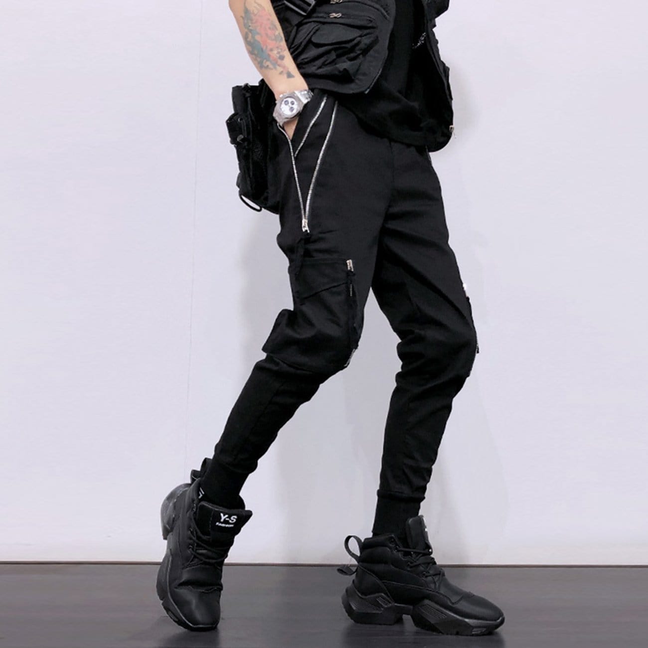 Function Double Zipper Pockets Cargo Pants Streetwear Brand Techwear Combat Tactical YUGEN THEORY