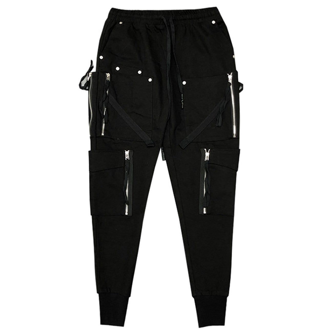 Function Irregular Zipper Patchwork Cargo Pants Streetwear Brand Techwear Combat Tactical YUGEN THEORY
