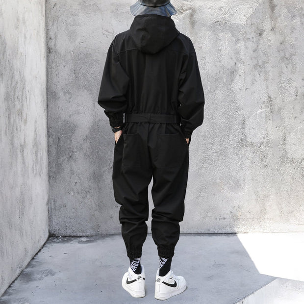 Function Multi Pockets Hooded Cargo Jumpsuit Streetwear Brand Techwear Combat Tactical YUGEN THEORY