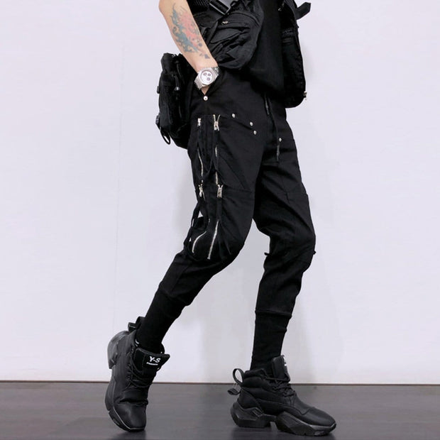 Function Multi Zipper Bandage Cargo Pants Streetwear Brand Techwear Combat Tactical YUGEN THEORY