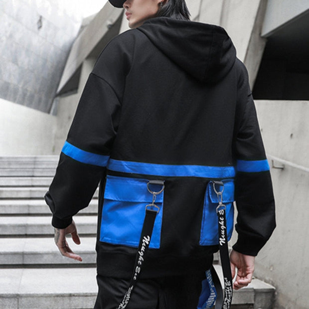 Function Patchwork Ribbons Hoodie Streetwear Brand Techwear Combat Tactical YUGEN THEORY