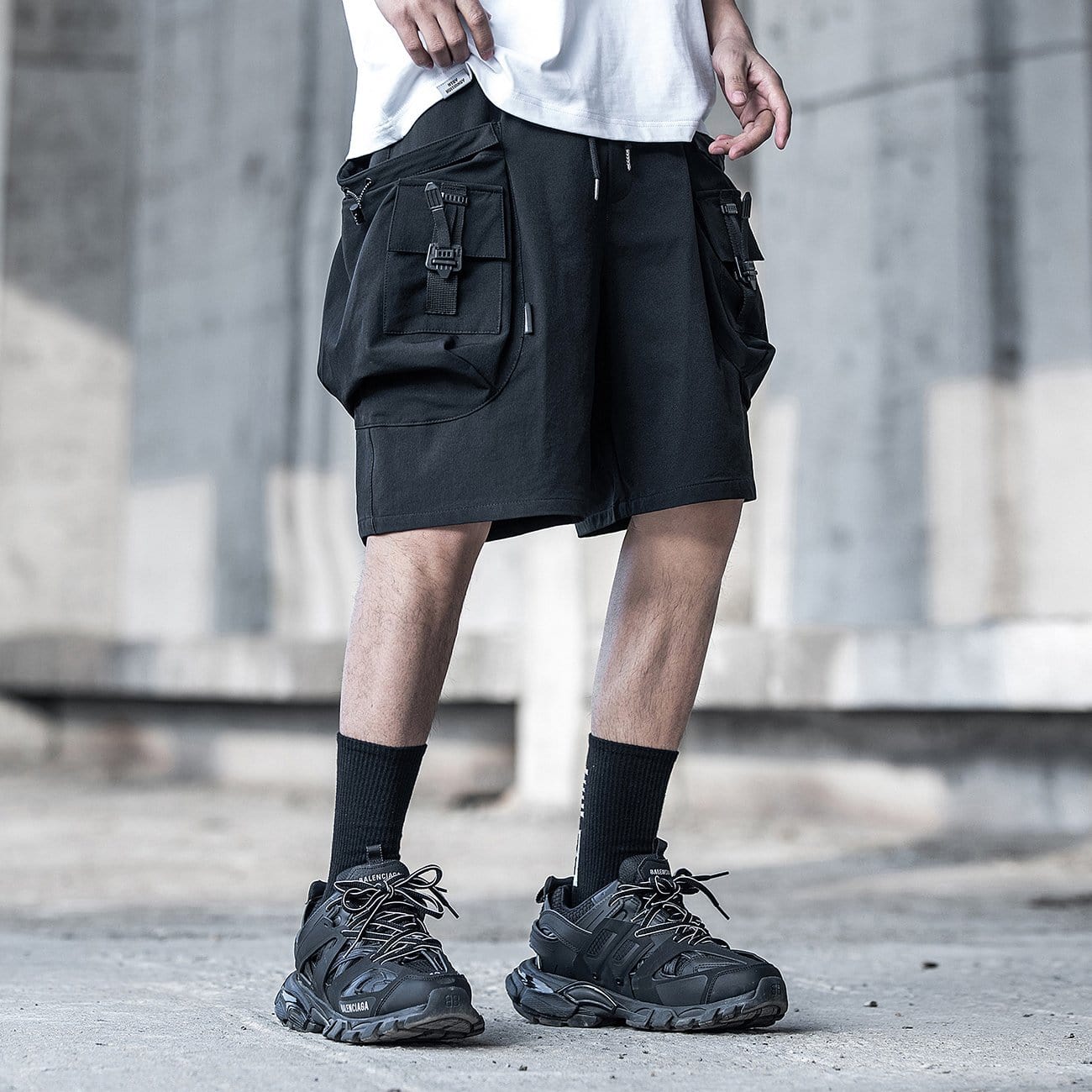 Functional Patchwork Big Pockets Cargo Shorts Streetwear Brand Techwear Combat Tactical YUGEN THEORY