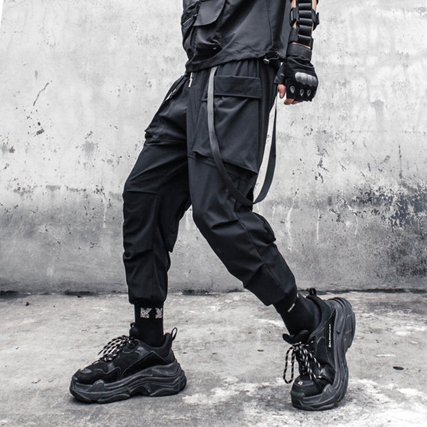 Functional Pleated Ribbons Cargo Pants Streetwear Brand Techwear Combat Tactical YUGEN THEORY
