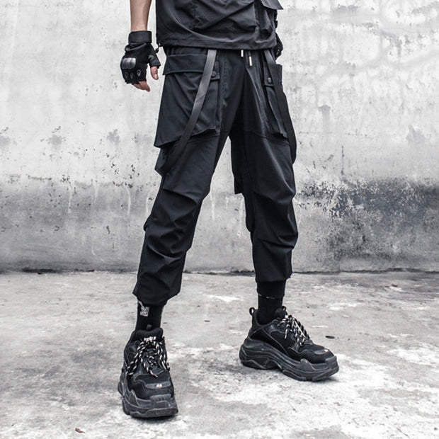 Functional Pleated Ribbons Cargo Pants Streetwear Brand Techwear Combat Tactical YUGEN THEORY