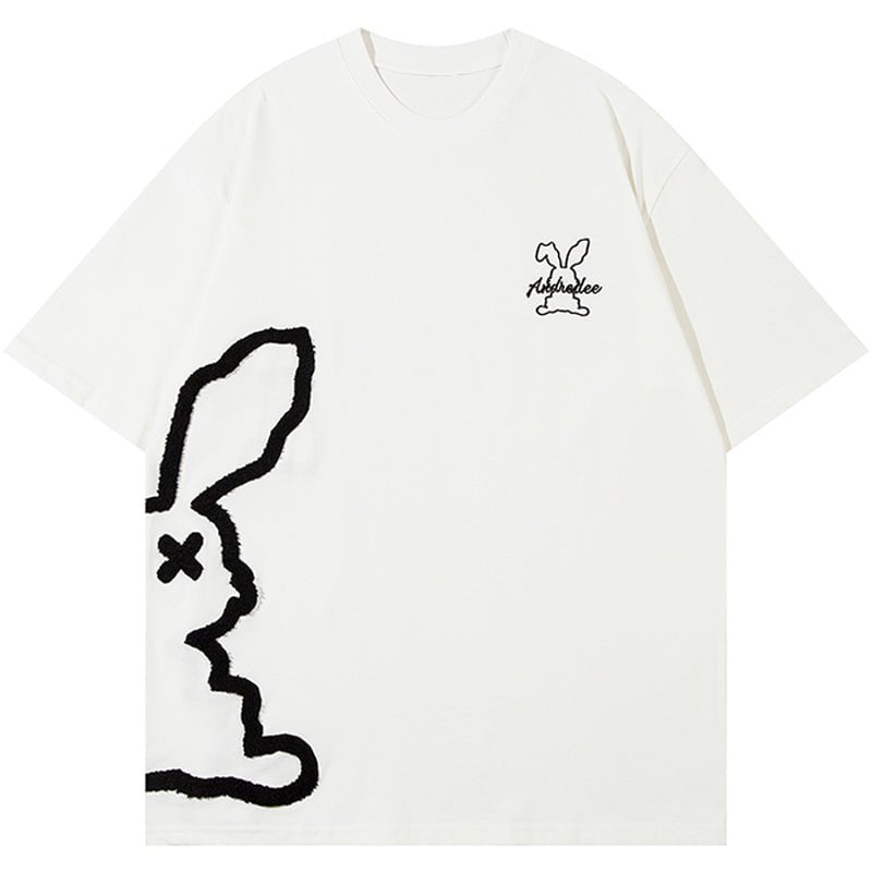 Funny T-shirt Flocked Rabbit Streetwear Brand Techwear Combat Tactical YUGEN THEORY