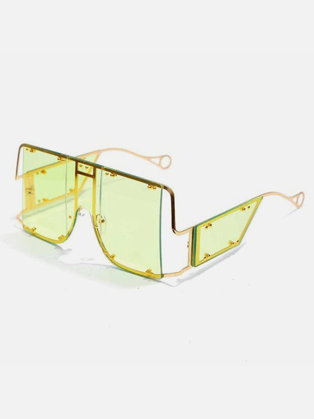 Futuristic Y2K Punk Double Rivet Glasses Streetwear Brand Techwear Combat Tactical YUGEN THEORY