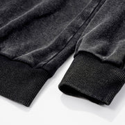 Fuzzy Letters Washed Sweatshirt Streetwear Brand Techwear Combat Tactical YUGEN THEORY