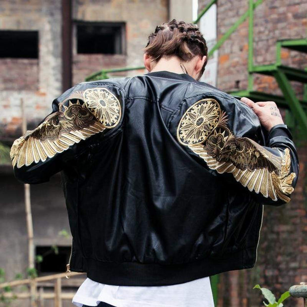 Golden Eagle Bomber Jacket Streetwear Brand Techwear Combat Tactical YUGEN THEORY