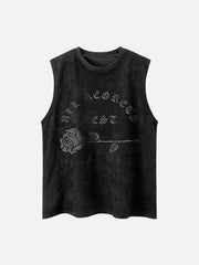 Gothic Alphabet Rose Suede Vest Streetwear Brand Techwear Combat Tactical YUGEN THEORY