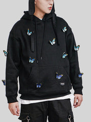 Gradient Butterfly Fleece Hoodie Streetwear Brand Techwear Combat Tactical YUGEN THEORY