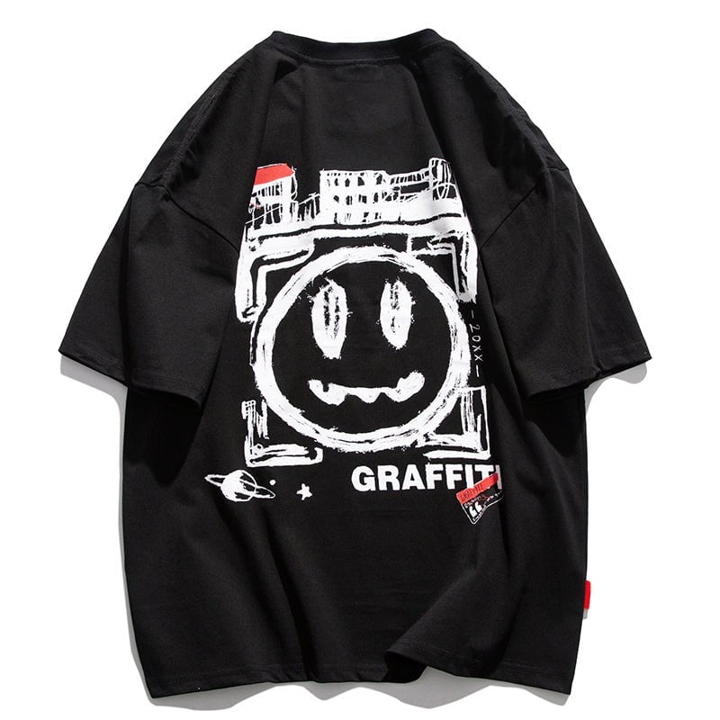 Graffiti T-shirt Smiley Emoji Streetwear Brand Techwear Combat Tactical YUGEN THEORY