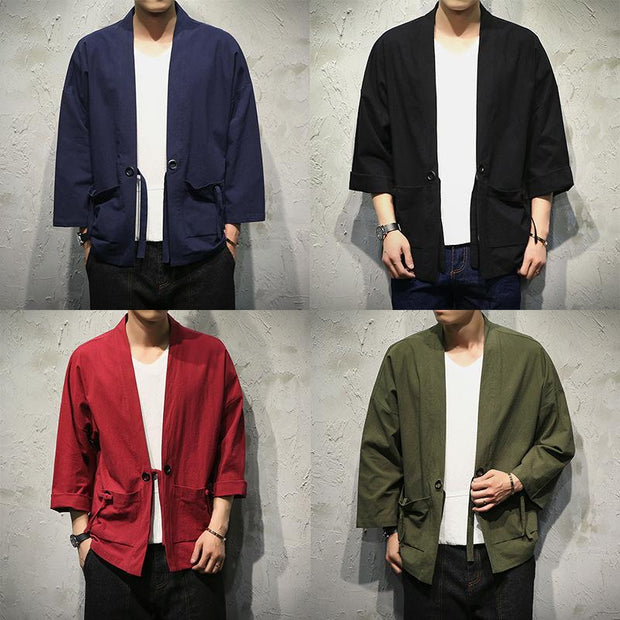 Green Classic Kimono Cardigan Streetwear Brand Techwear Combat Tactical YUGEN THEORY