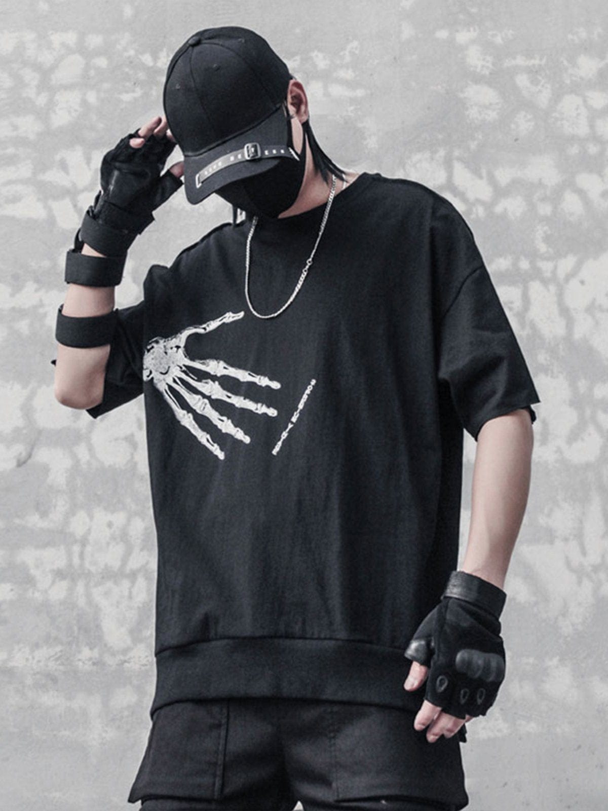 Hand Bone Graphic Tee Streetwear Brand Techwear Combat Tactical YUGEN THEORY