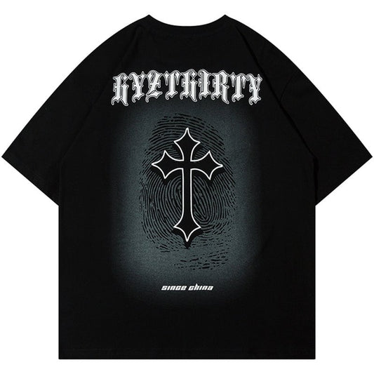 Harajuku Graphic T-shirt Cross Streetwear Brand Techwear Combat Tactical YUGEN THEORY