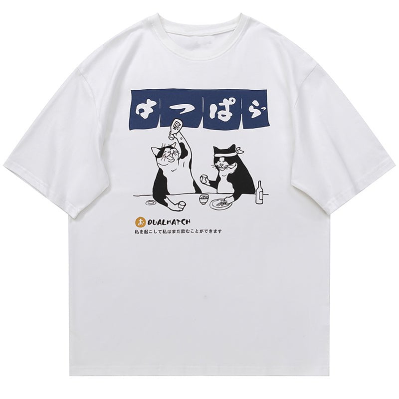 Harajuku T-shirt Japanese Cats Streetwear Brand Techwear Combat Tactical YUGEN THEORY