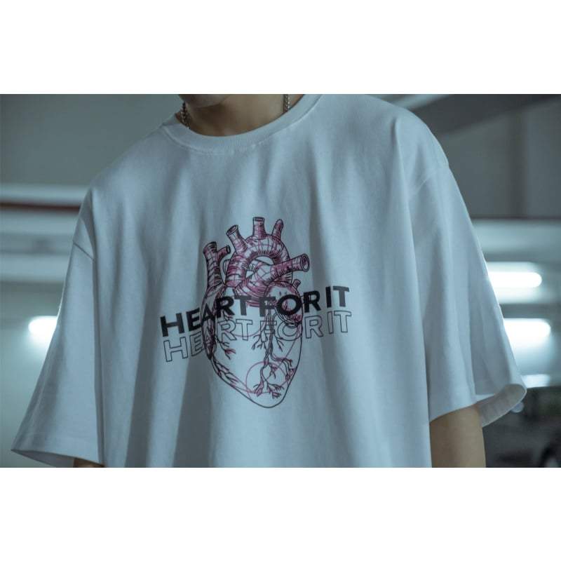 Heart Cyberpunk T-Shirt Streetwear Brand Techwear Combat Tactical YUGEN THEORY