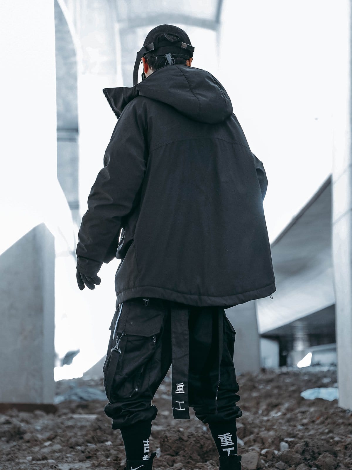 High Collar Hooded Winter Coat Streetwear Brand Techwear Combat Tactical YUGEN THEORY